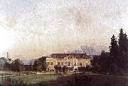 Markus Pernhart Painting of Castle Harbach in the 19th century oil painting